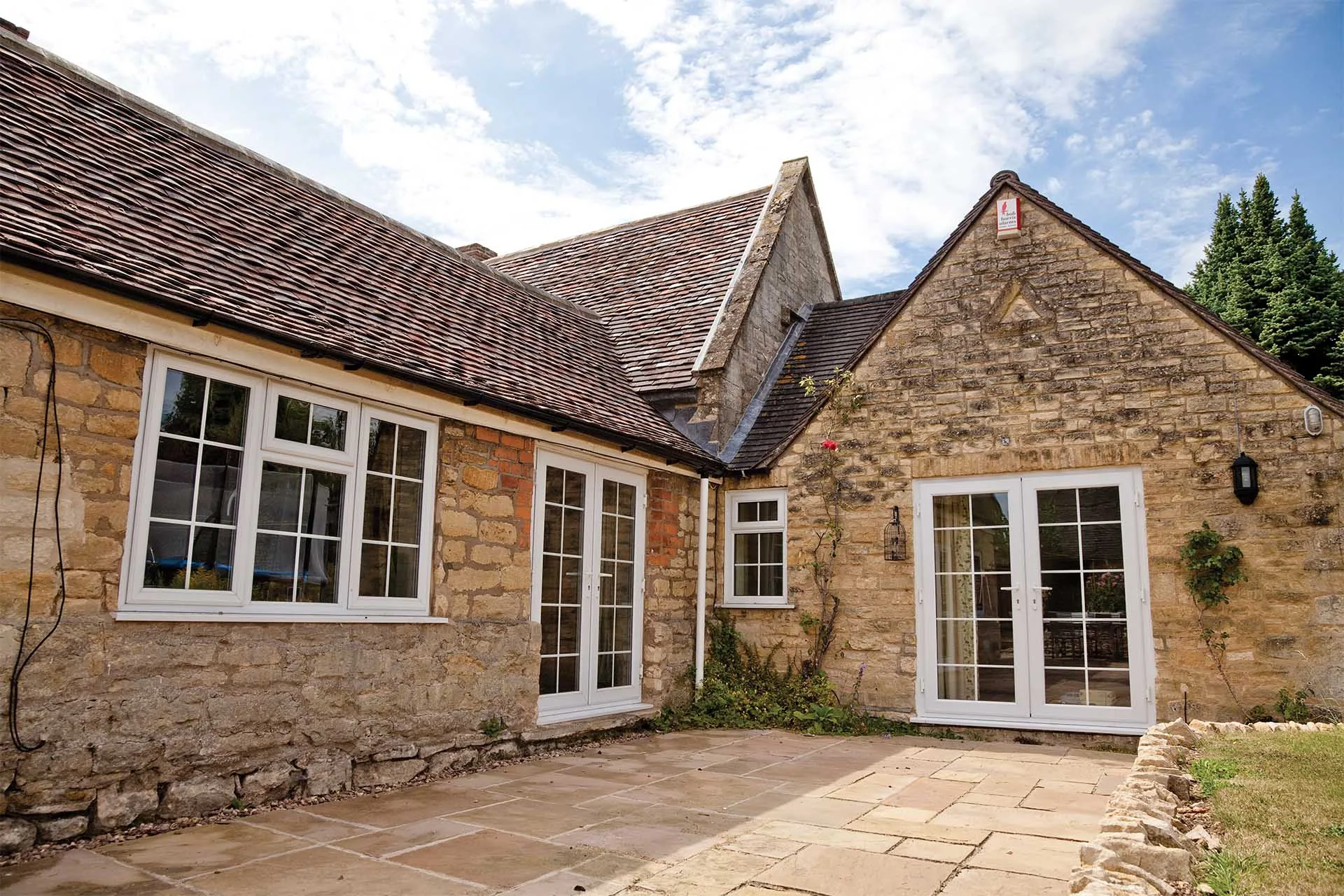 French doors and windows combination